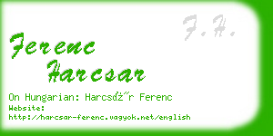 ferenc harcsar business card